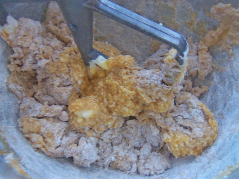 Gradually add to the pumpkin mixture and mix until combined.