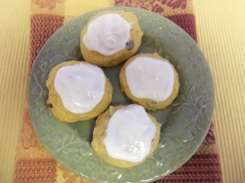 Pumpkin Chocolate Chip Cookies with Cream Cheese Frosting