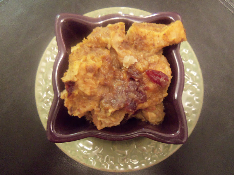 Pumpkin and Cranberry Bread Pudding