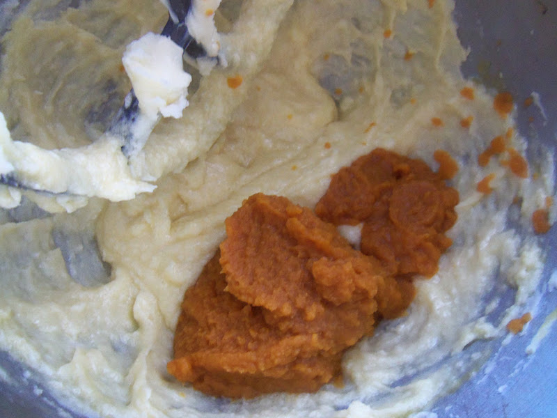 then mix in the pumpkin.