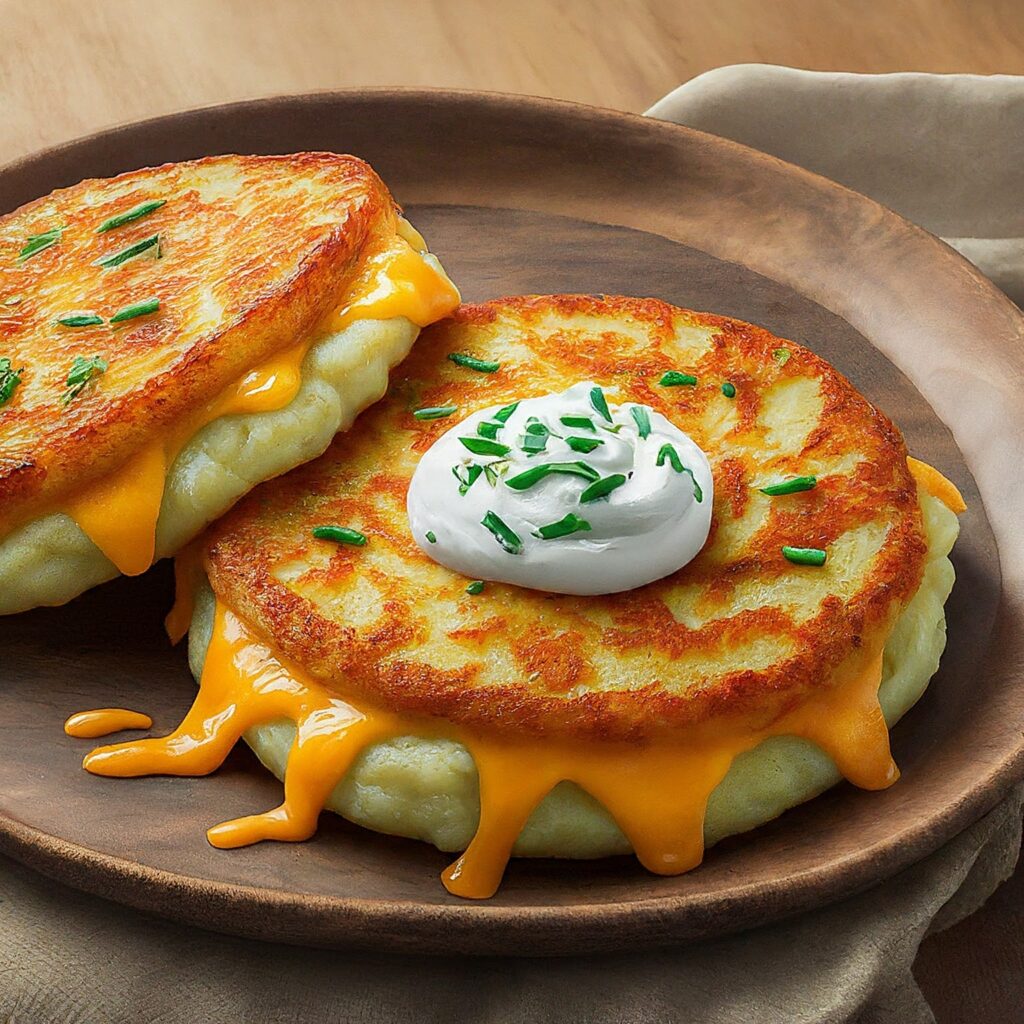 Experience the irresistible combination of creamy mashed potatoes and sharp cheddar cheese in these Cheesy Mashed Potato Pancakes. Crispy on the outside and fluffy on the inside, these savory pancakes are bursting with cheesy goodness. Perfect for breakfast, brunch, or as a delicious side dish, these pancakes are sure to become a family favorite.
