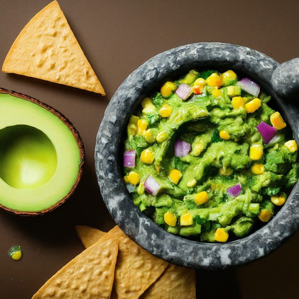 Indulge in the vibrant flavors of our Corn Guacamole recipe! Creamy avocados are paired with sweet corn kernels, zesty lime juice, and aromatic cilantro for a tantalizing twist on traditional guacamole. Perfect for dipping with crunchy tortilla chips or as a topping for your favorite Mexican-inspired dishes, this guacamole is sure to be a crowd-pleaser at any gathering. Dive into a bowl of freshness and enjoy the irresistible combination of creamy avocado and sweet corn in every bite!