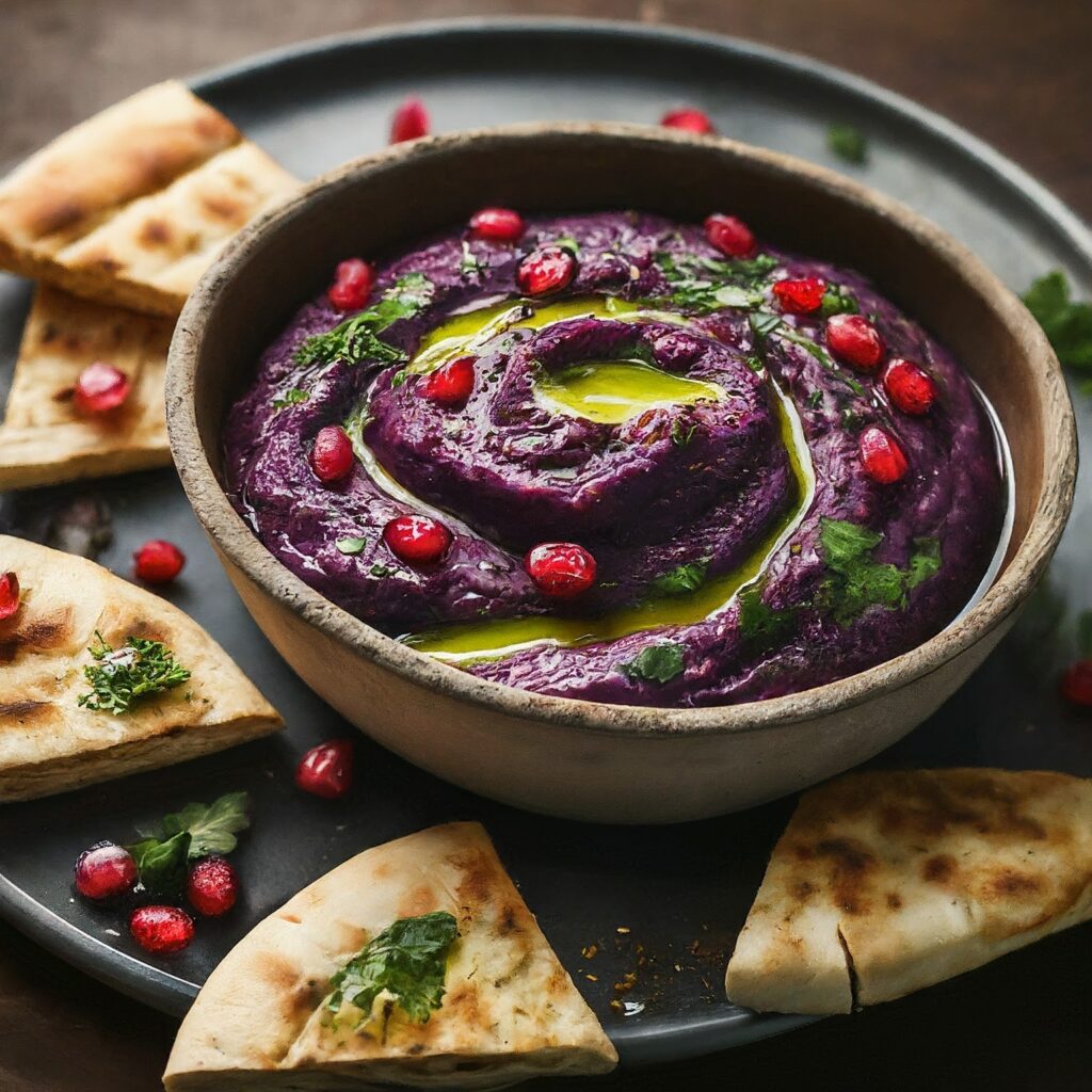In this flavorful eggplant spread recipe, roasted eggplants are combined with garlic, lemon juice, tahini, and spices to create a creamy and savory dip that's perfect for snacking or spreading on sandwiches. The roasted eggplants impart a rich smokiness, while the tahini adds creaminess and depth of flavor. With just a few simple ingredients and minimal effort, you can whip up this delicious spread to enjoy with bread, crackers, or vegetable sticks.