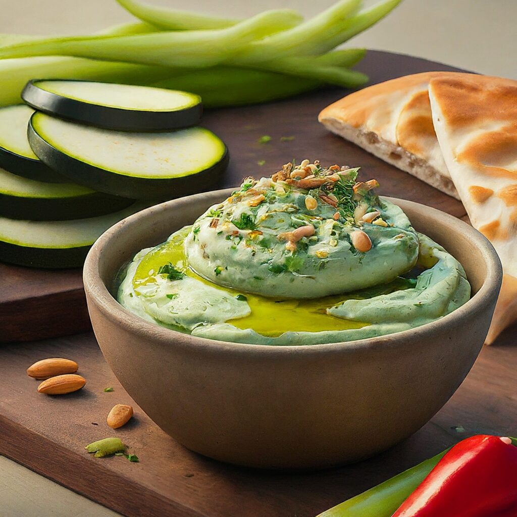 Delightfully creamy and packed with flavor, this zucchini dip is a refreshing twist on classic dips. Blended with fresh zucchini, garlic, herbs, and creamy yogurt, it's perfect for dipping veggies, spreading on crackers, or serving as a side dish. With its vibrant green color and irresistible taste, this dip is sure to become a favorite at your next gathering.