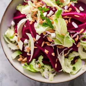 "Crunchy Beet & Cabbage Salad: Feta Surprise (with a Hint of Apple)!”