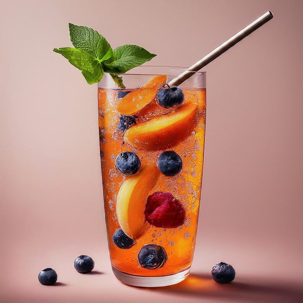 Indulge in the effervescent delight of Apricot Berry Fizz. Blend ripe apricots and mixed berries with honey and lemon juice, then top with sparkling water for a refreshing beverage that's perfect for any occasion.