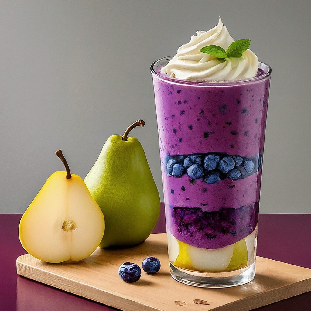 Blend together the sweetness of ripe pears and the tanginess of fresh blueberries for a refreshing and nutritious smoothie that's perfect for any time of day. With just a handful of ingredients, you can whip up this delicious drink in minutes and enjoy a burst of fruity flavor with every sip. Whether you're looking for a quick breakfast option or a satisfying snack, this blueberry pear smoothie is sure to hit the spot.