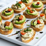Canapés with Garlic Herb Cream Cheese and Avocado Recipe: Appetizing Delight!