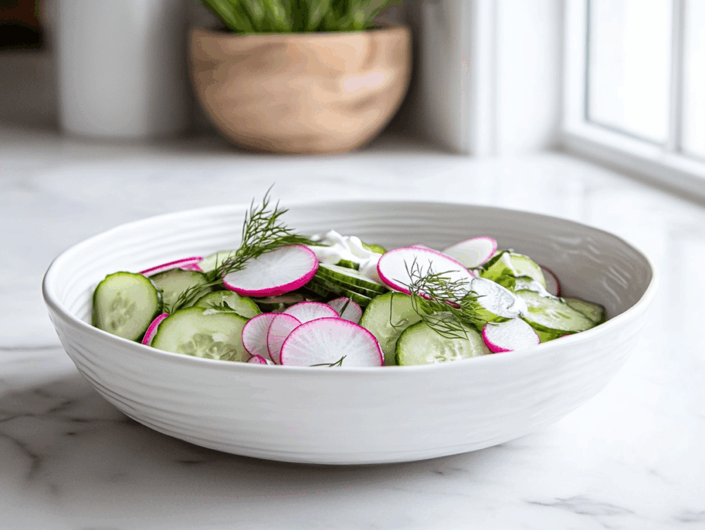 Cucumber Radish Salad Recipe "Cool and Crunchy"