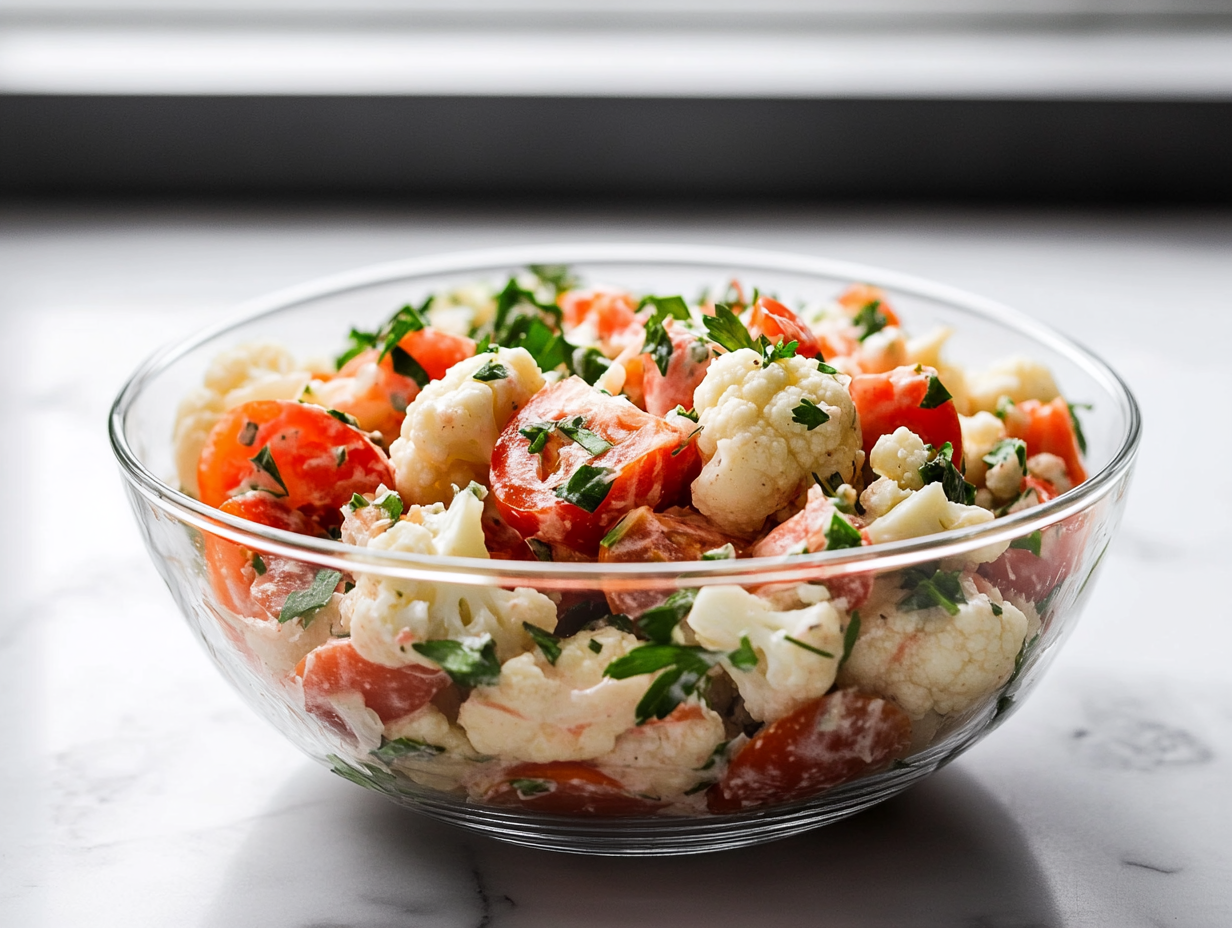 Vibrant Cauliflower Tomato Salad (Creamy & Crisp)