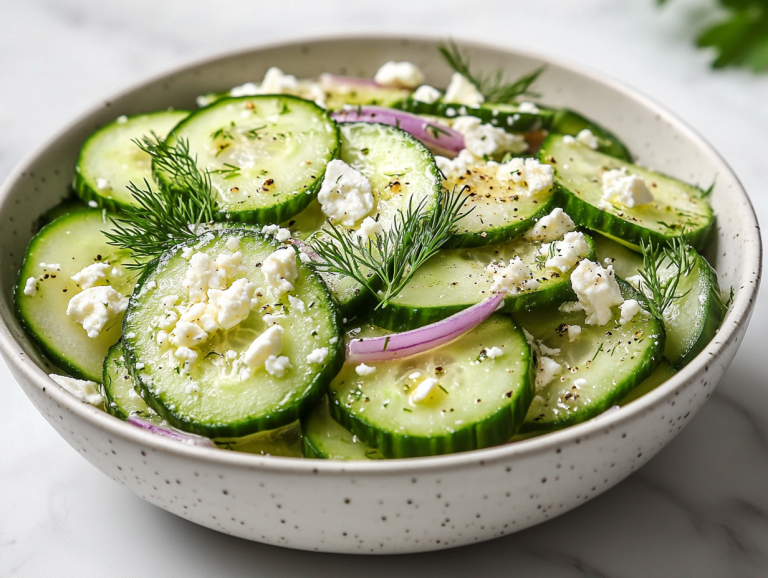 Crisp Cucumber Feta Salad Recipe