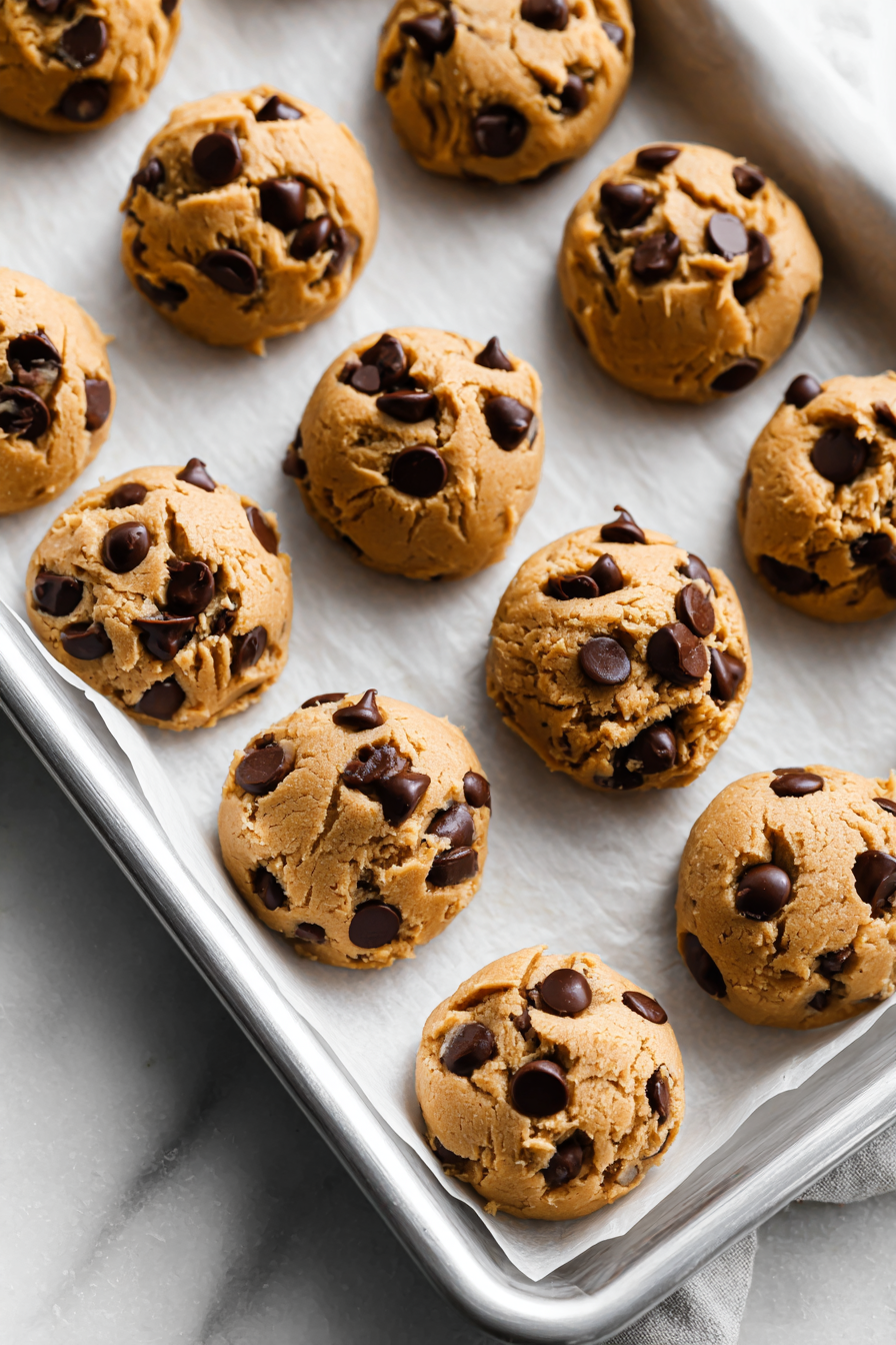 Top each cookie with an additional sprinkle of chocolate chips