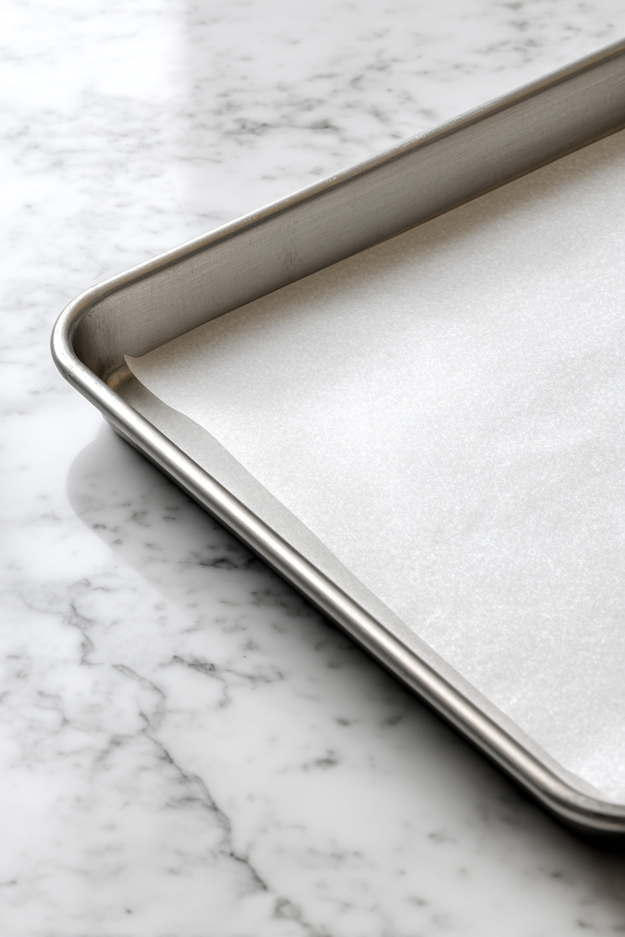 line a large baking sheet with parchment paper