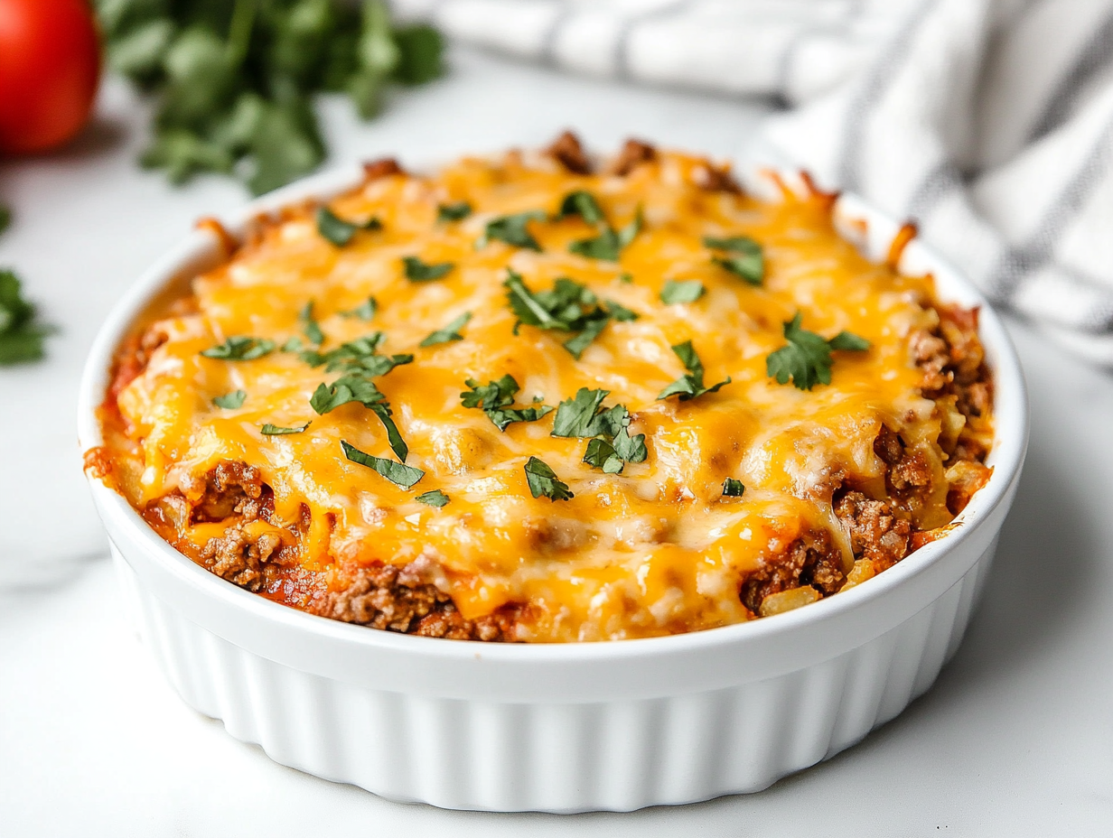 Cheesy Taco Hashbrown Casserole Crockpot Recipe
