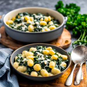 Creamy Kale And Gnocchi Bake