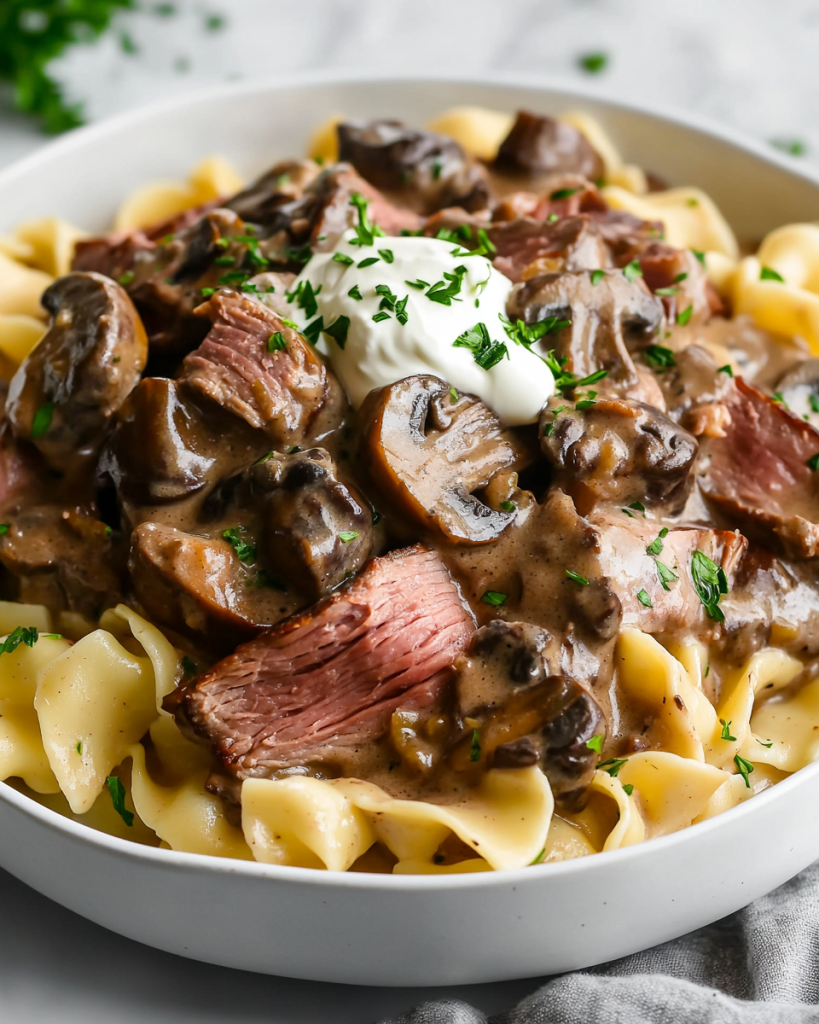 Leftover Prime Rib Stroganoff