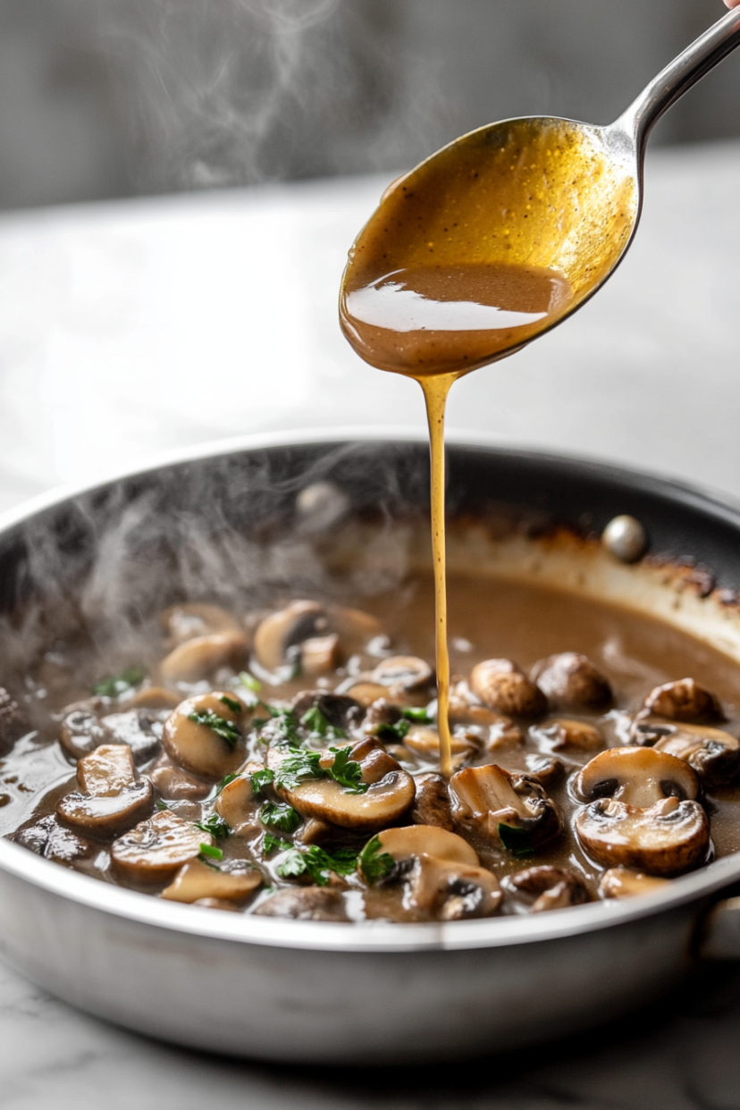 Pour in beef broth