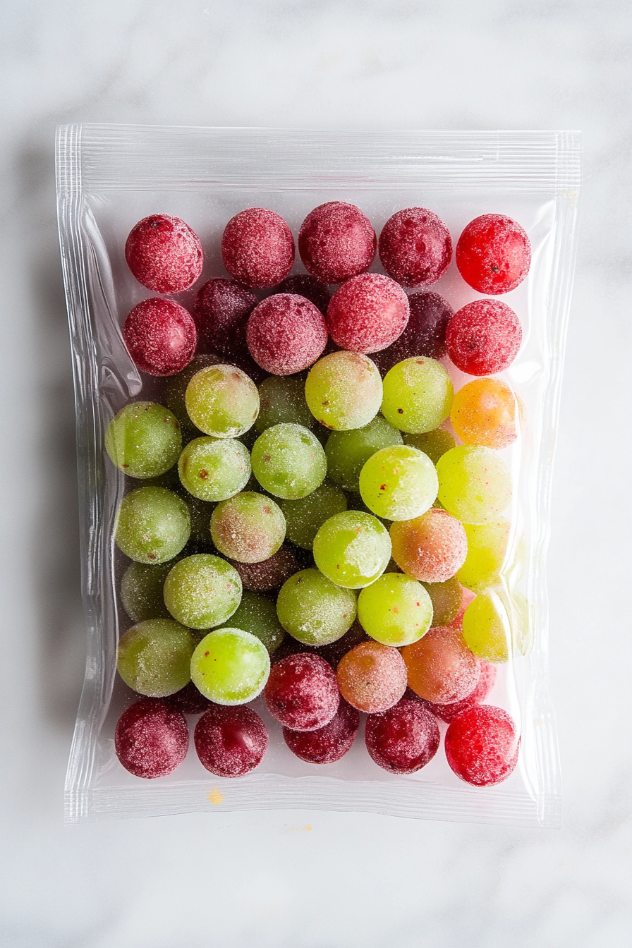 Add Kool-Aid to each bag, seal, and shake to coat the grapes evenly.
