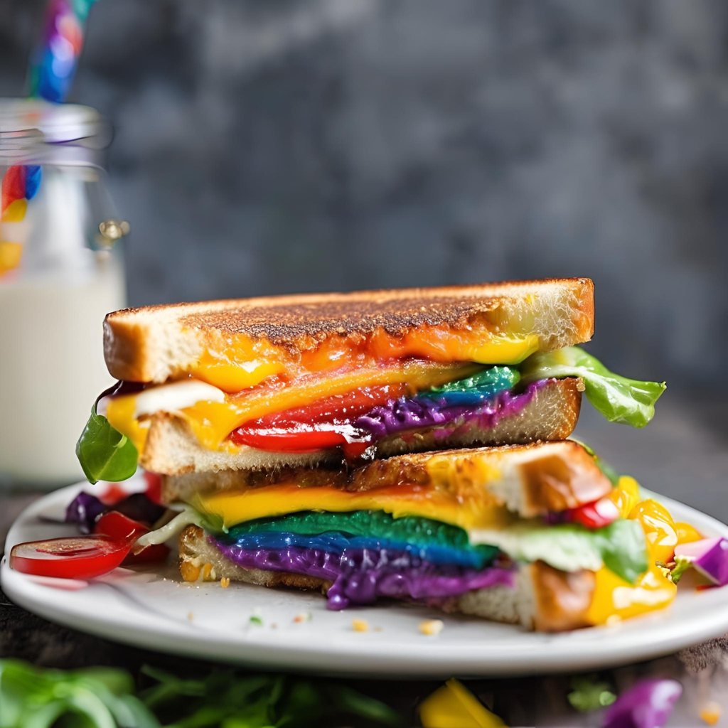 rainbow grilled cheese sandwich