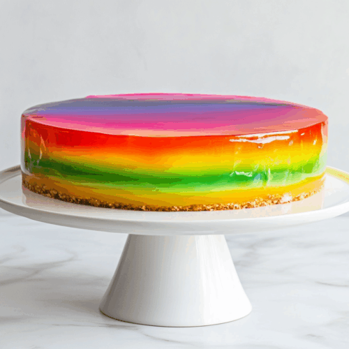 Rainbow Jello Cake: Colourful Dessert Delight!