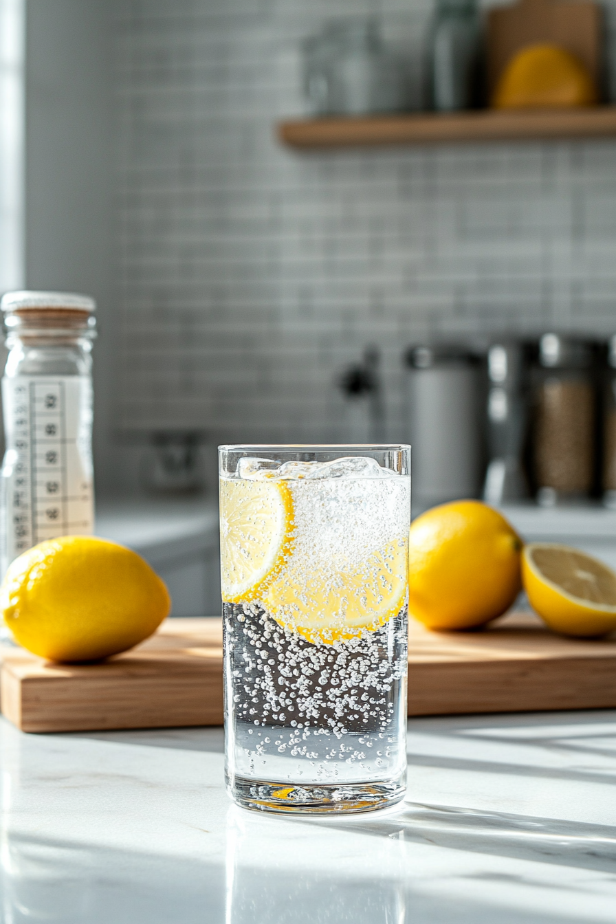 Pour in ¾ cup of lemon-lime soda.