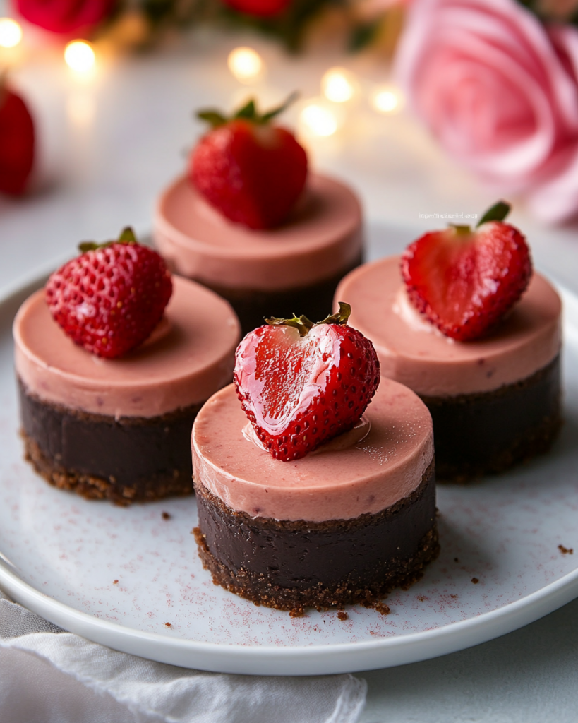Chocolate Strawberry Mini Cheesecakes