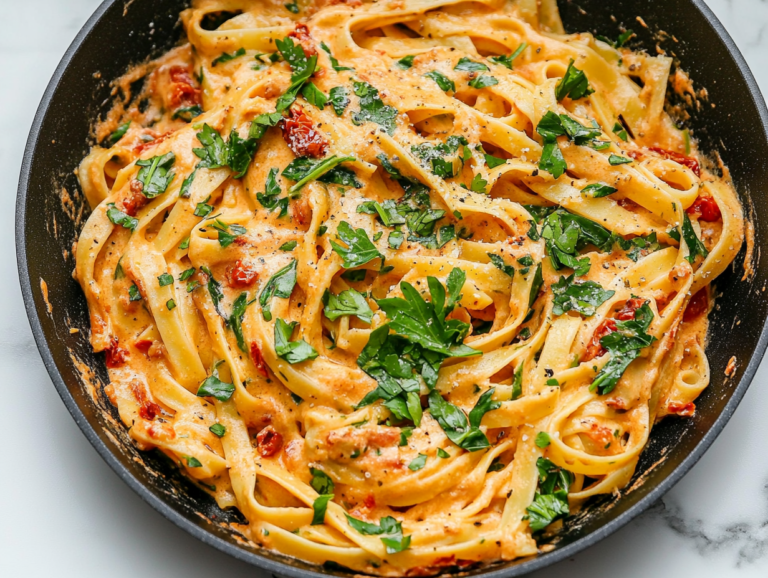 Serve the Vegan Creamy Sun Dried Tomato Pasta FI