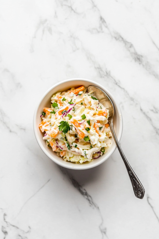 Low Carb Keto Coleslaw Recipe is ready to serve