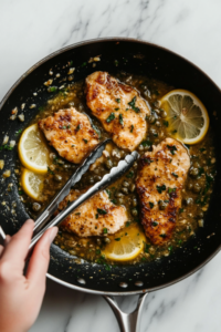 Return chicken and juices to the pan