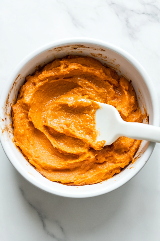 spread the mash sweet potatoes in a bowl