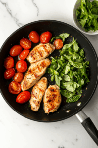 Adding Cream, Parmesan, and Simmering Chicken