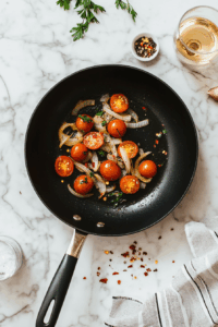 Adding Wine, Tomatoes, Red Pepper Flakes