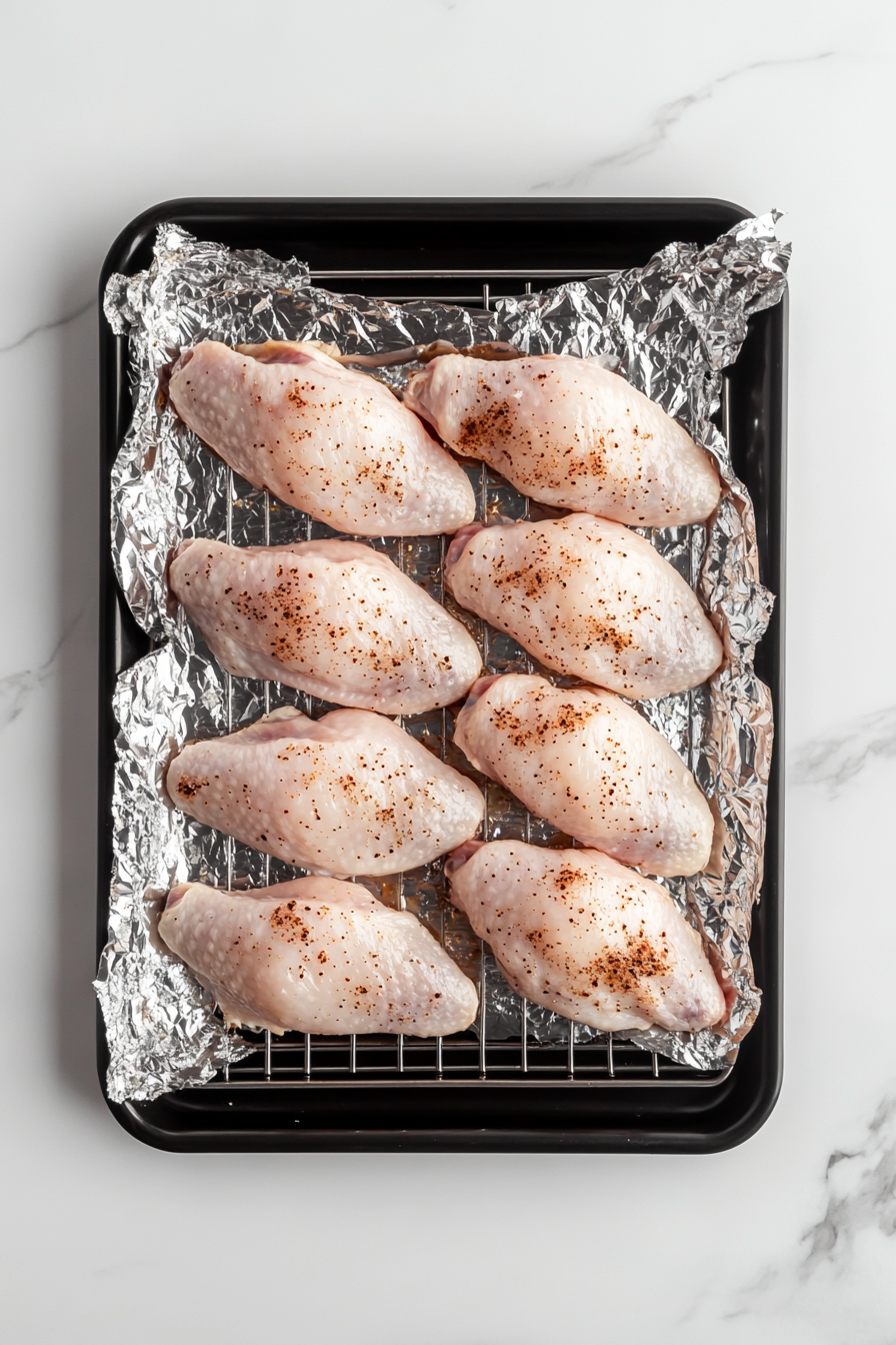 Arrange wings on the rack