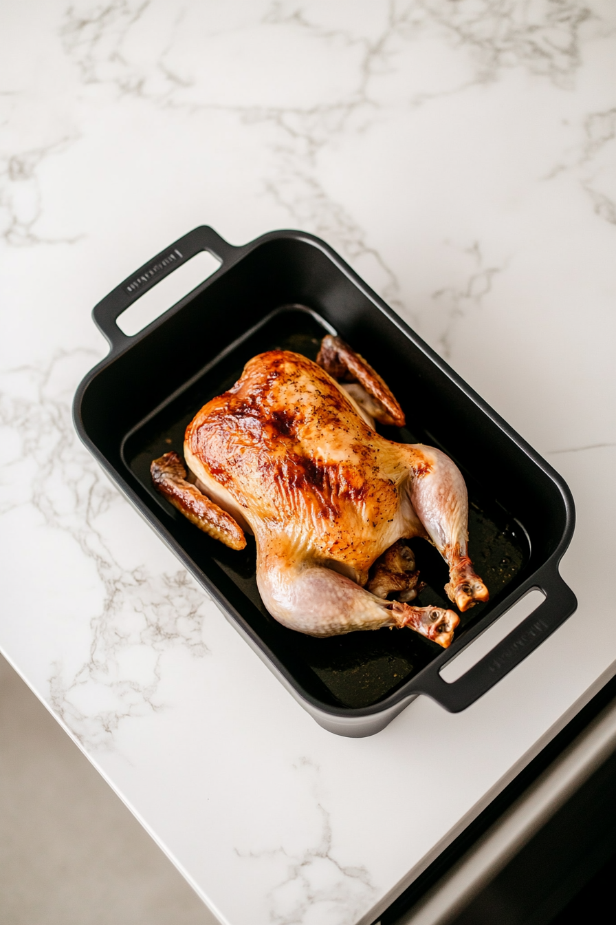 Roast uncovered for about 1 hour and 15 minutes or until internal temp reaches 165°F.