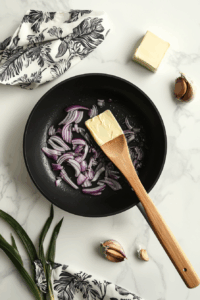 Sautéing Onions and Garlic in Butter