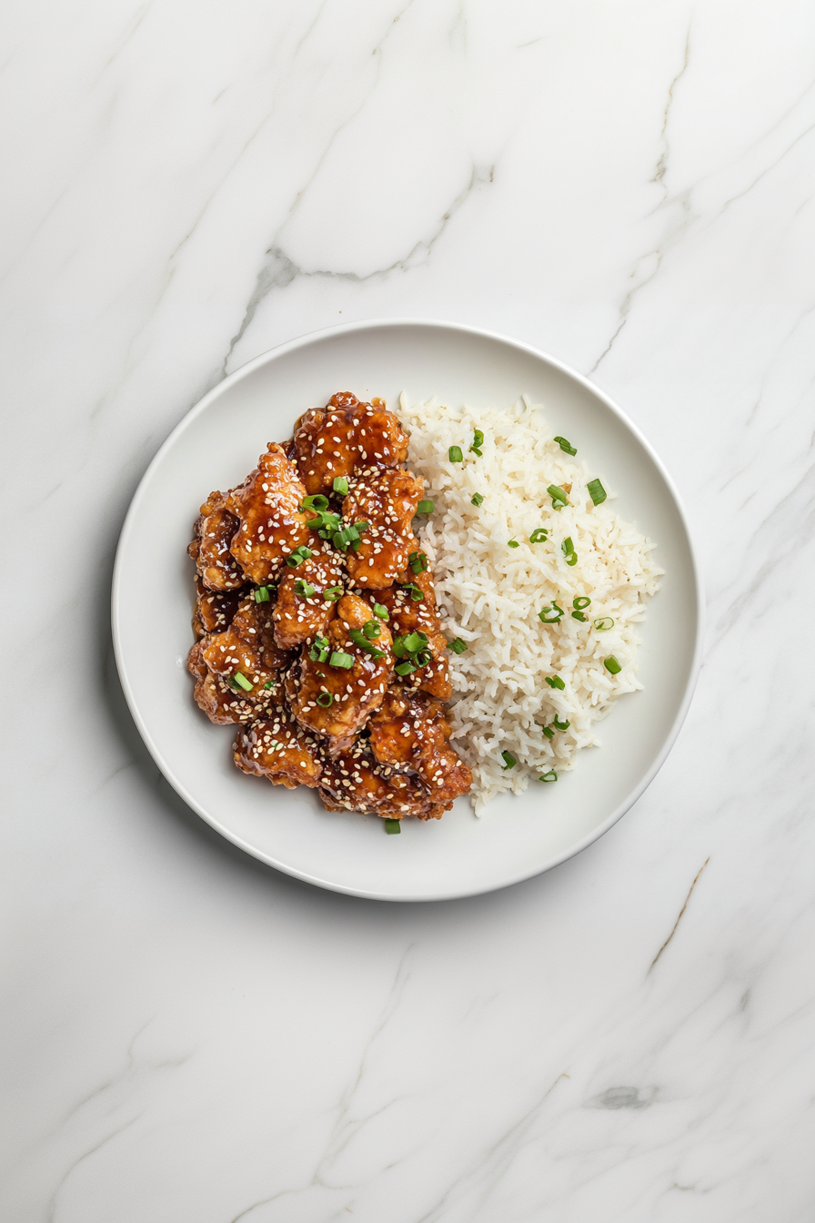 Healthy Sesame Chicken Recipe in 30 Minutes: Serve hot over steamed jasmine rice.