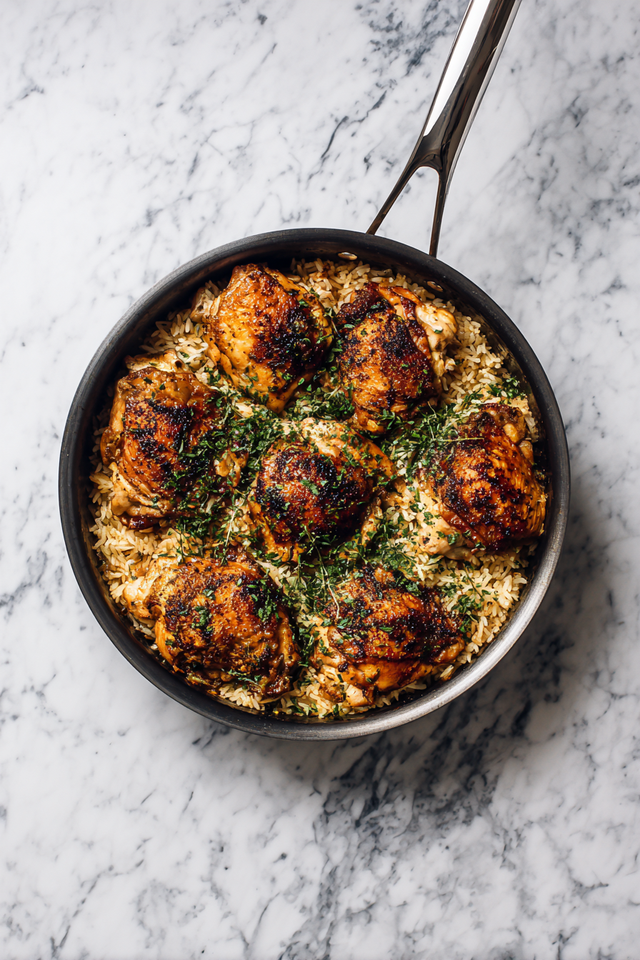 Place the chicken back on top of the rice, cover, and simmer on low for 25–30 minutes.