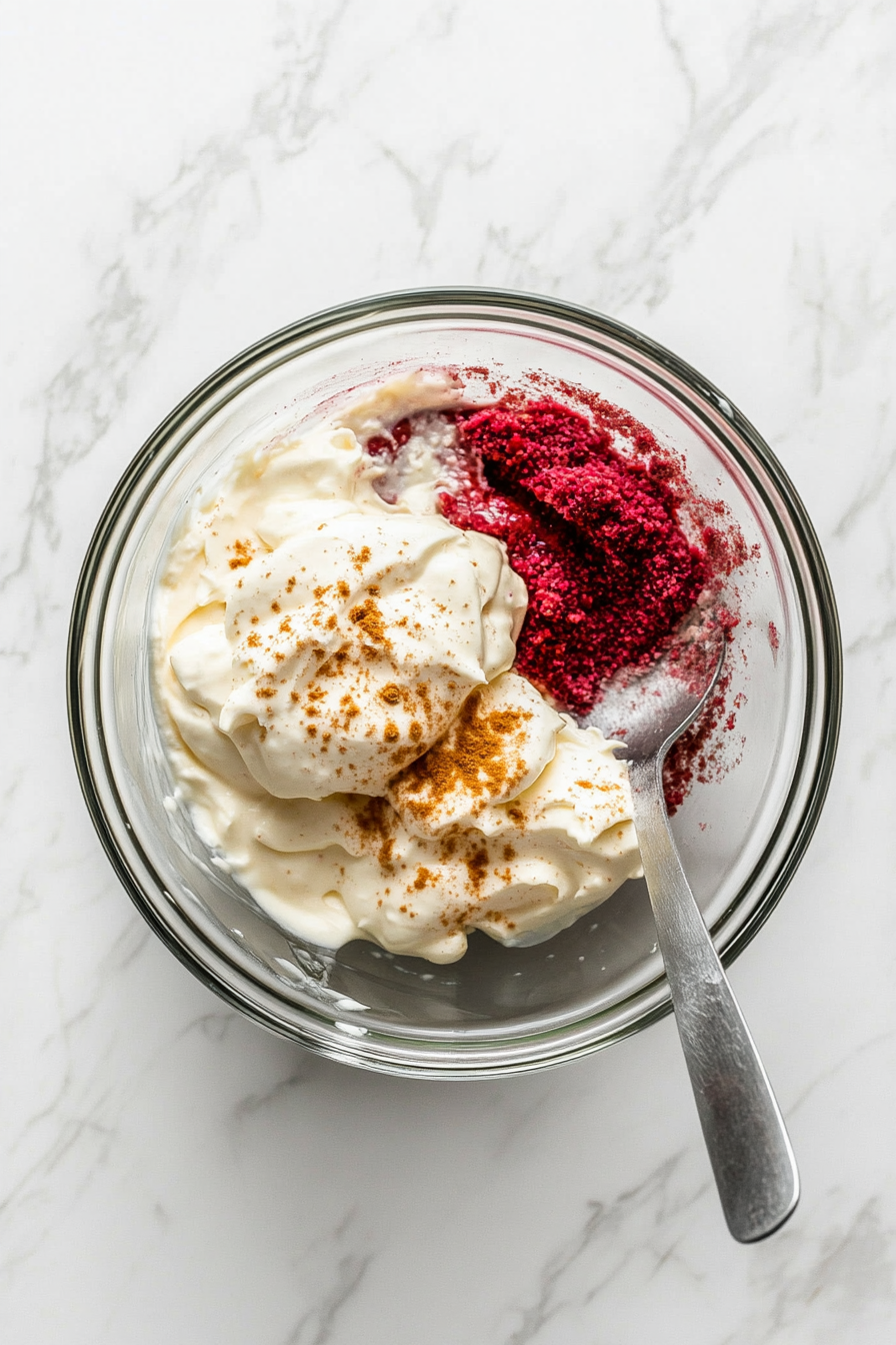 Add mayonnaise, raspberry vinegar, and paprika to the bowl.
