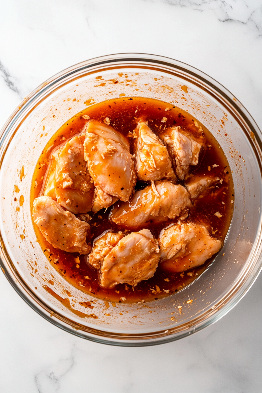 Add chicken pieces and marinate for at least 30 minutes.