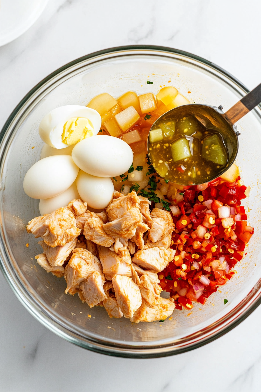 Add sweet-hot pickle relish, Dijon mustard, paprika, and red pepper flakes.