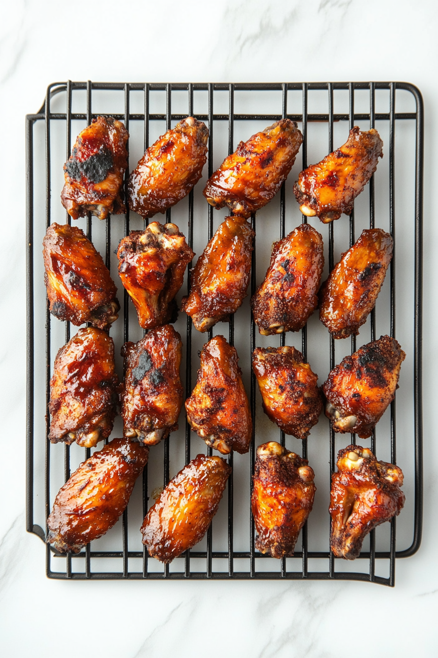 Arrange the wings on the smoker grates in a single layer.