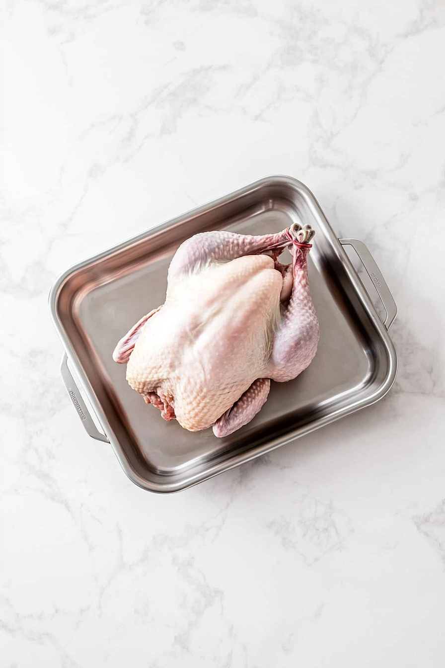 Rub the entire turkey with softened butter mixed with chicken soup base.