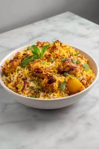 Serve hot with raita, Cabbage Cucumber Salad, or Lemonade.: Authentic Chicken Biryani Recipe at Home!