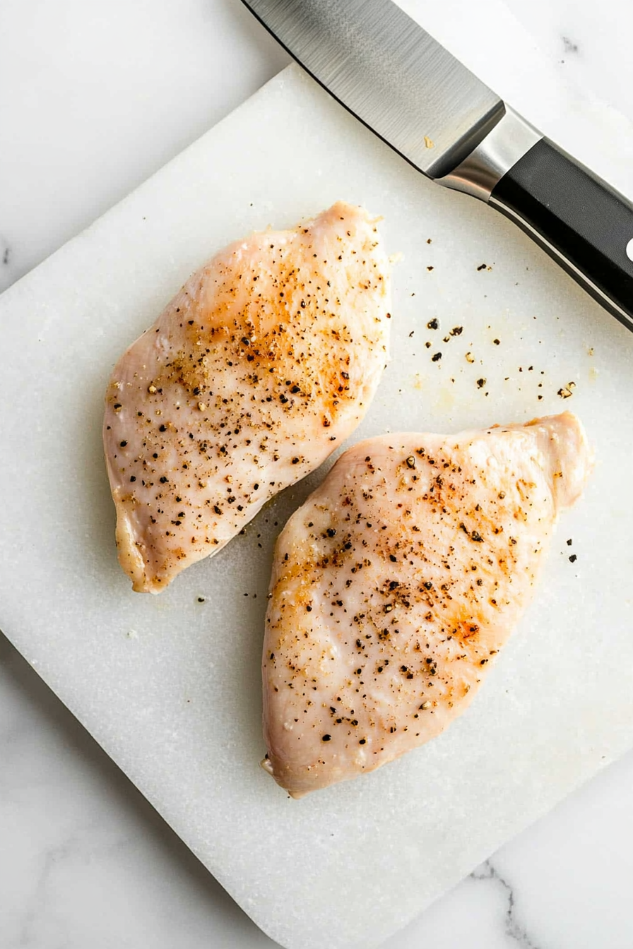 Cook and dice chicken breasts if not using pre-cooked.