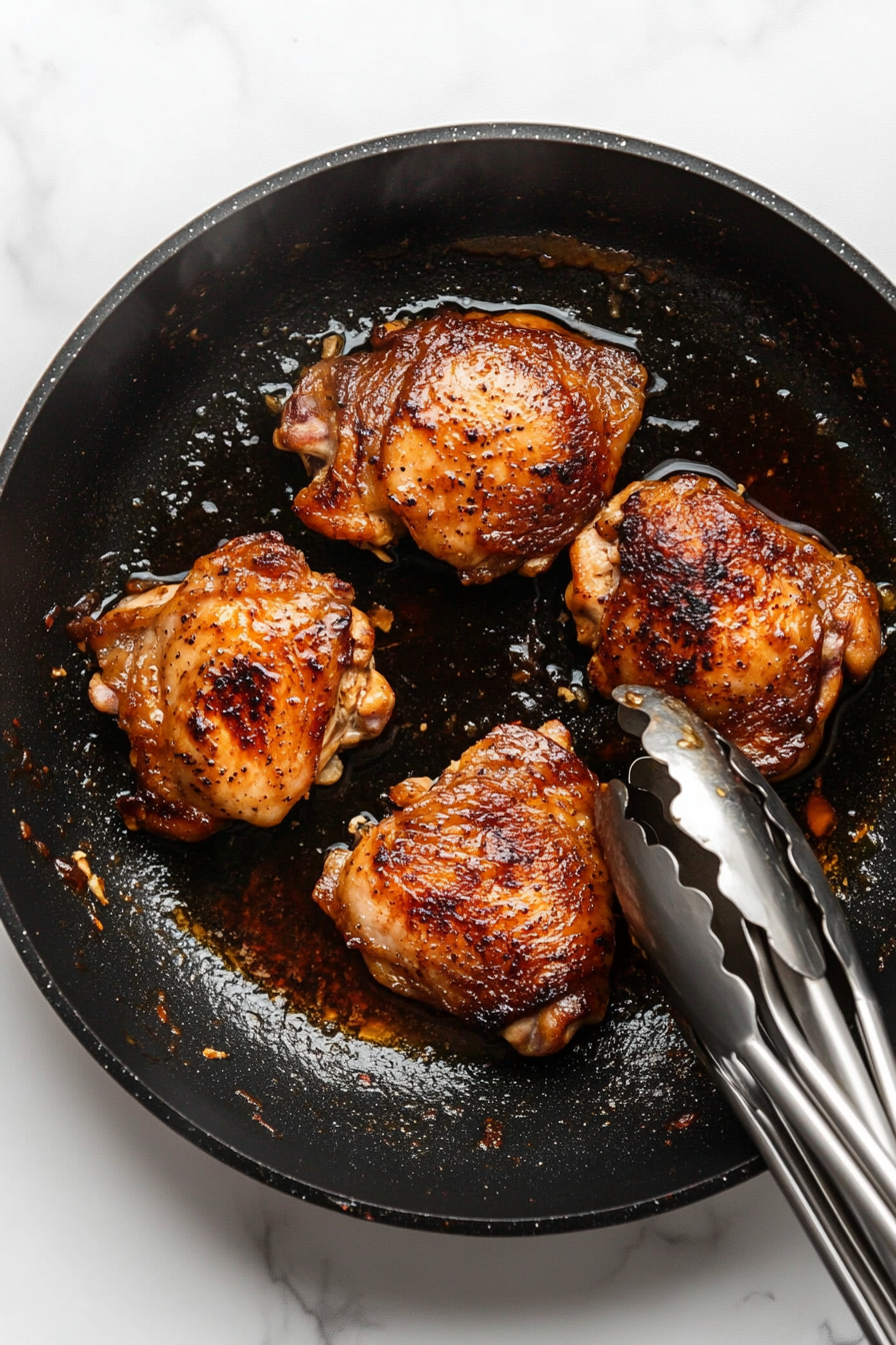 Cook the chicken for about 6-7 minutes per side until cooked through and slightly charred.