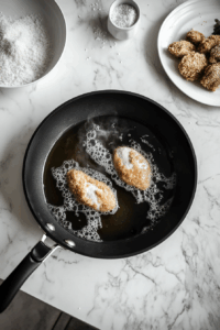 Fry chicken pieces for 3-4 minutes per side or until golden brown and cooked through.