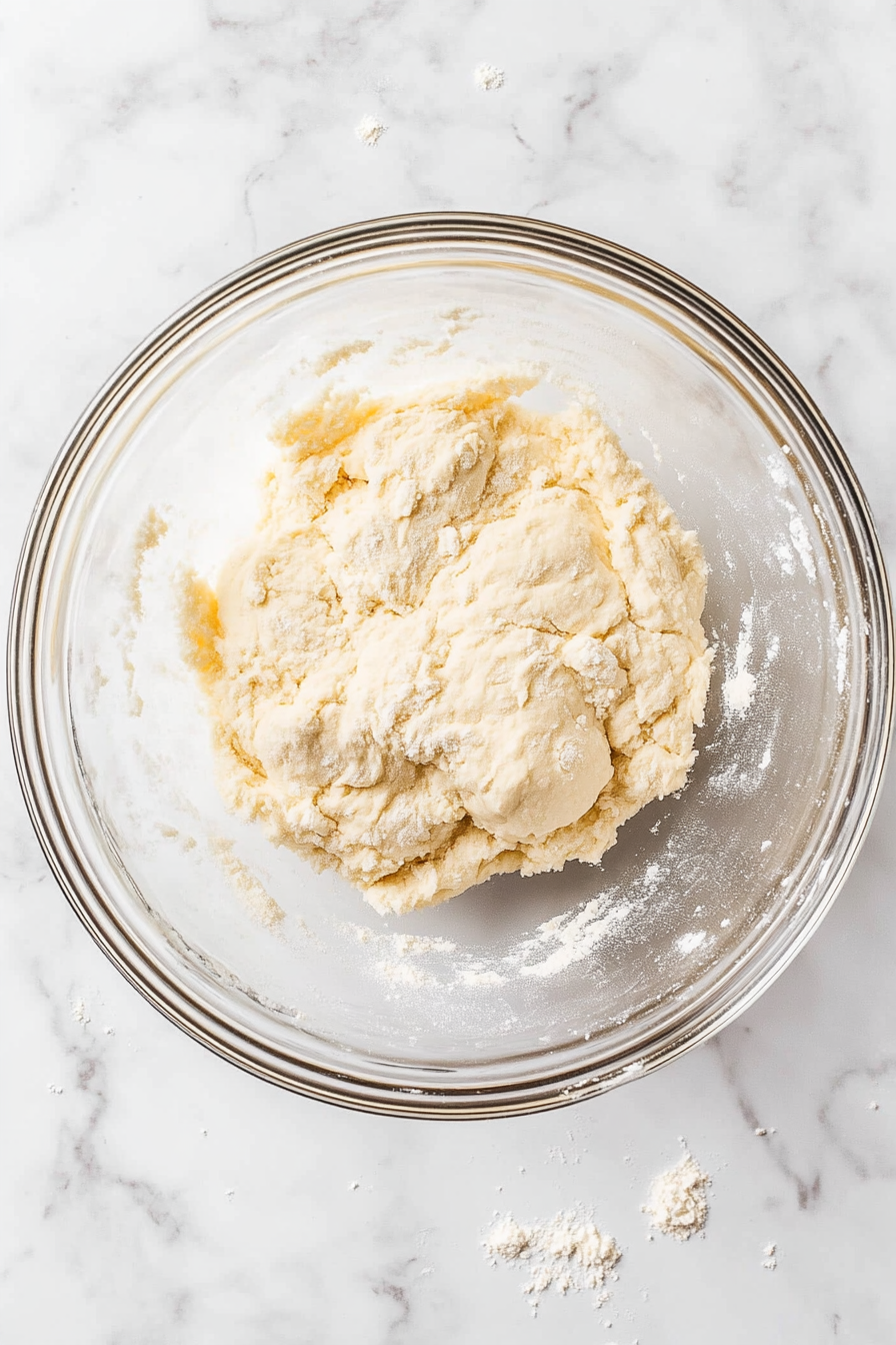 Combine all-purpose flour, salt, and water to knead a soft dough; set aside covered for 20 minutes.