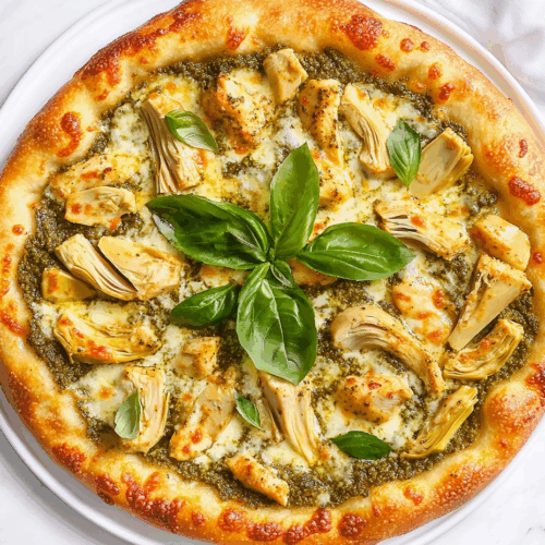 Easy Pesto Chicken Pizza Recipe in 20 Mins!