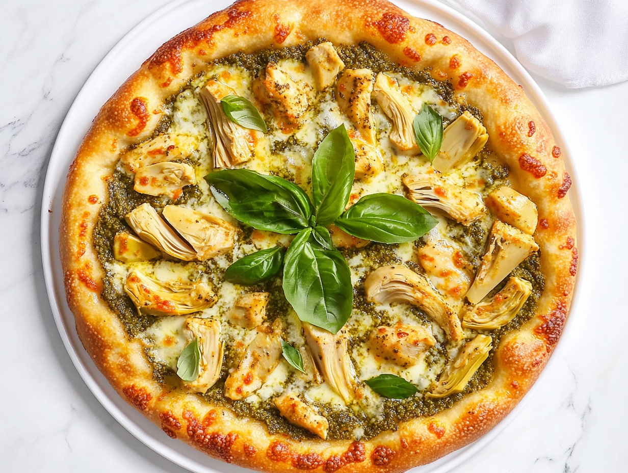 Easy Pesto Chicken Pizza Recipe in 20 Mins!