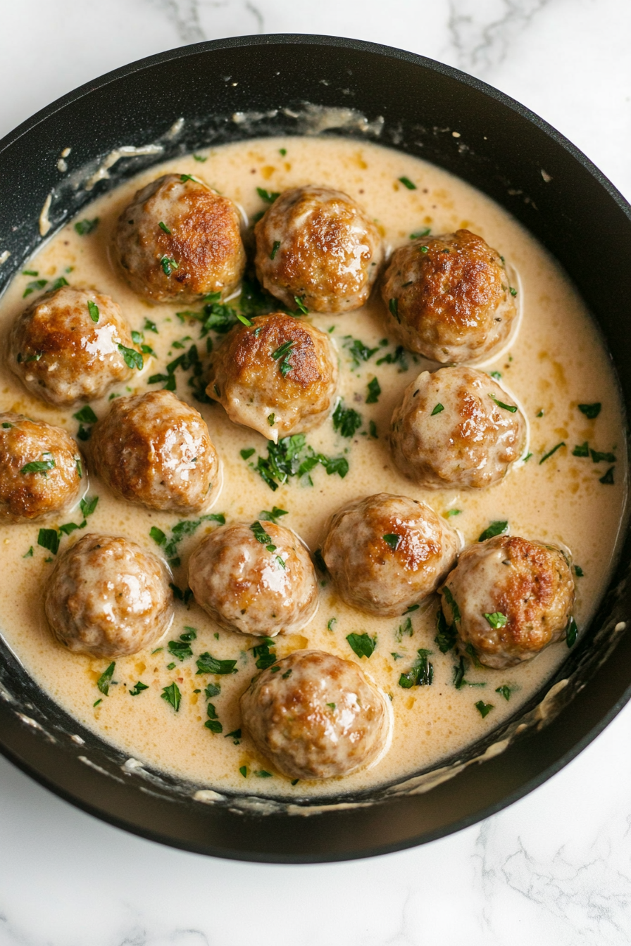 Simmer for 8–10 minutes until the sauce thickens and meatballs are heated through.